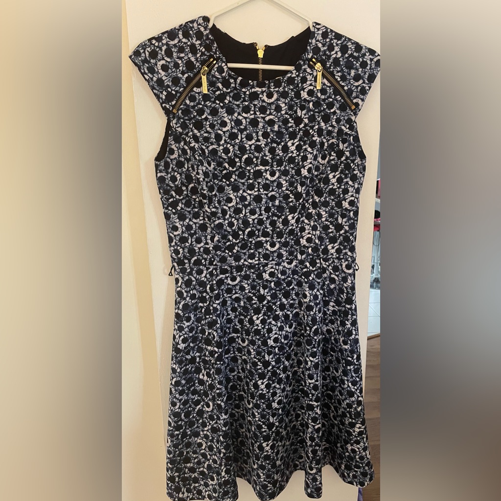 Michael Kors Blue, Black And White Dress